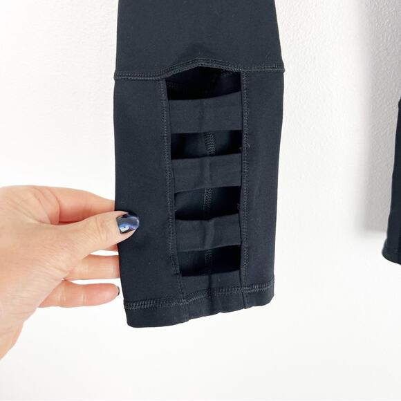 Glyder Black Ninja Leggings Cropped Cutout Calves Small - Picture 7 of 8